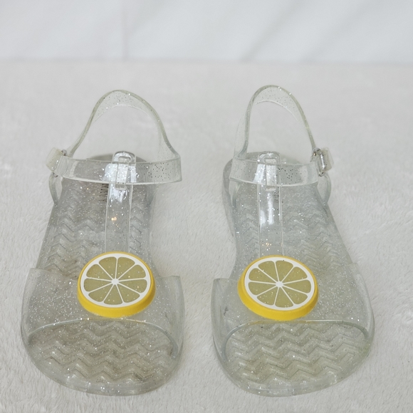 OLD NAVY | Toddler Girl's Clear & Yellow Lemon 🍋 Print Jelly Sandals - Picture 8 of 11